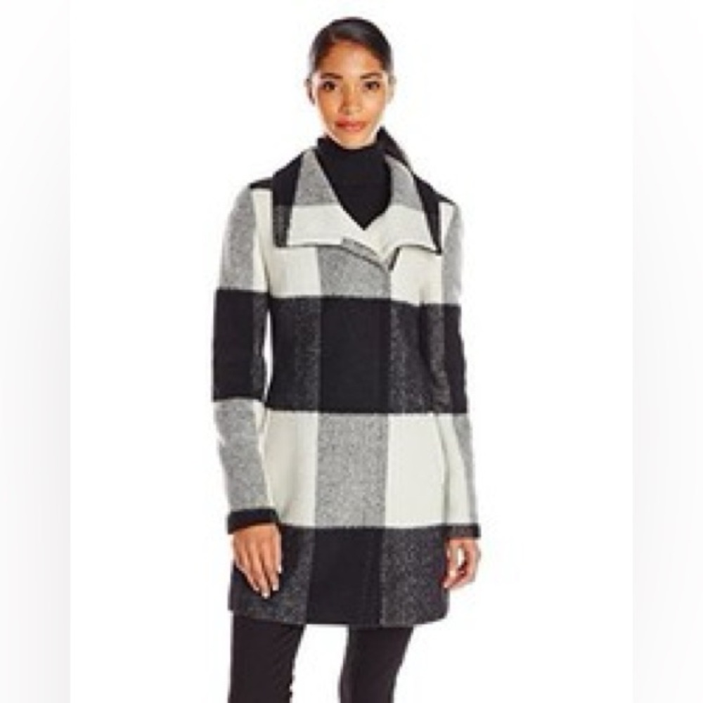 Ivanka Trump Black and White plaid Wool Coat